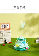 Engraçado gato brinquedo para animais de estimação brinquedos do gato inteligência triplo jogo disco gato brinquedo bolas brinquedos animais de estimação rosa azul verde laranja produtos para animais de estimação