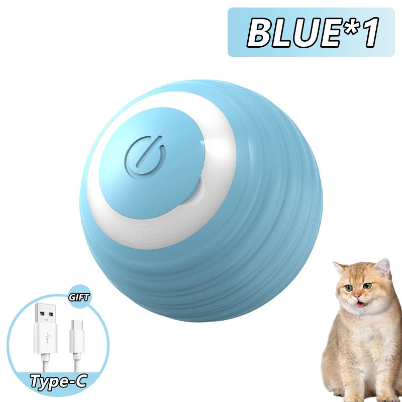 Gato bola interativa inteligente gato brinquedos interior automático rolamento bola mágica eletrônico interativo gato brinquedo gato jogo acessórios
