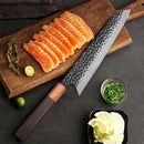 8 "japonês kiritsuke chef faca de aço damasco corte afiado carne vegetal slicer cutelo artesanal facas cozinha profissional