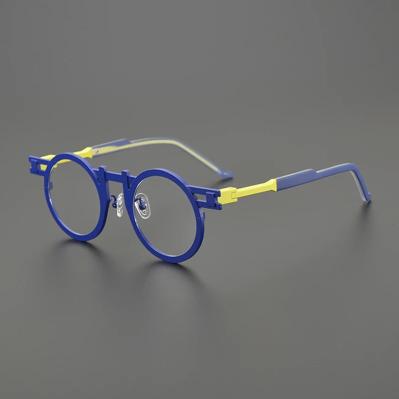 Óculos redondos de titânio ultraleve, armação de personalidade para homens e mulheres, óculos ópticos de miopia, marca de luxo, óculos de prescrição