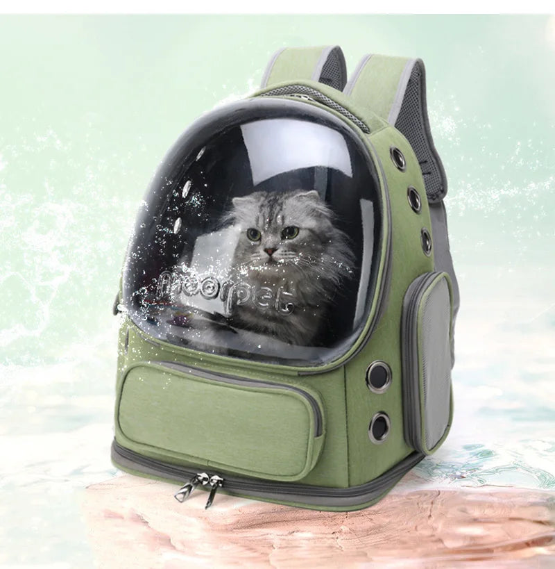 Bolsa transparente para transportar gatos, mochila de viagem ao ar livre para gatos, cães pequenos, respirável, bolsa de transporte para gatos, suprimentos para animais de estimação