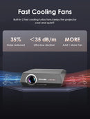 2025 Novo projetor 4k 1800ANSI Projetor Android com foco automático WiFi 6 Bluetooth Beamer para filmes, ideal para casa e teatro ao ar livre