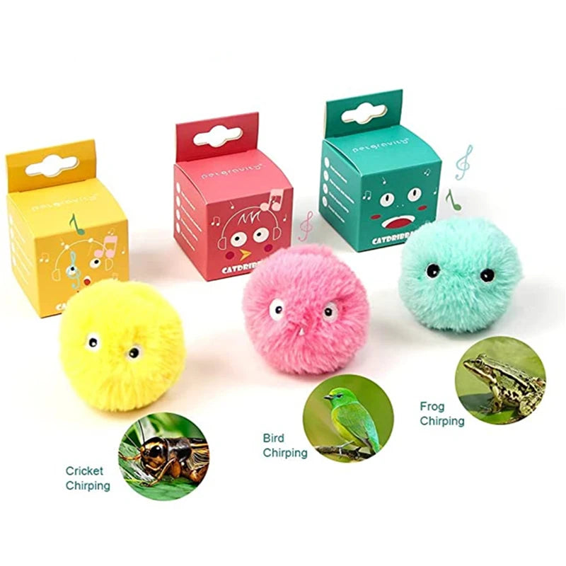 Bola interativa inteligente gato brinquedos de pelúcia elétrica catnip treinamento brinquedo gatinho toque soando produto para animais de estimação rangido brinquedo bola