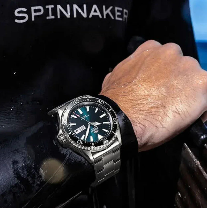 Orient duplo leão relógio mecânico totalmente automático masculino verde água fantasma relógio de mergulho masculino original importado 1:1