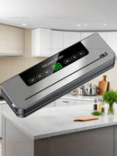 Máquina seladora a vácuo elétrica, embalagem de alimentos secos/úmidos, sacos de vedação a vácuo, cortador embutido, cozinha, armazenamento de alimentos, seladora a vácuo