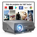 2025 Novo projetor 4k 1800ANSI Projetor Android com foco automático WiFi 6 Bluetooth Beamer para filmes, ideal para casa e teatro ao ar livre